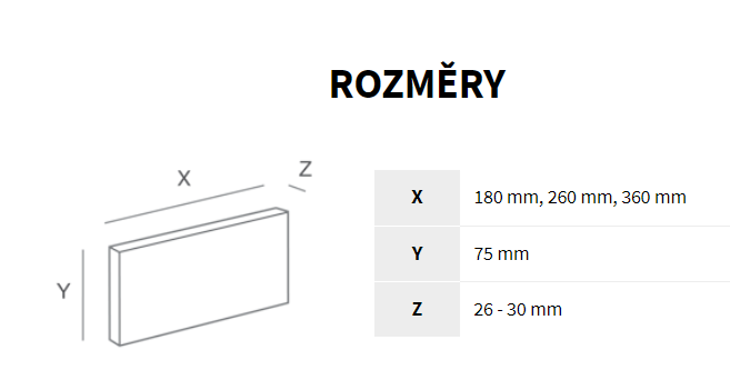 ALZANO 1 ROZMĚRY